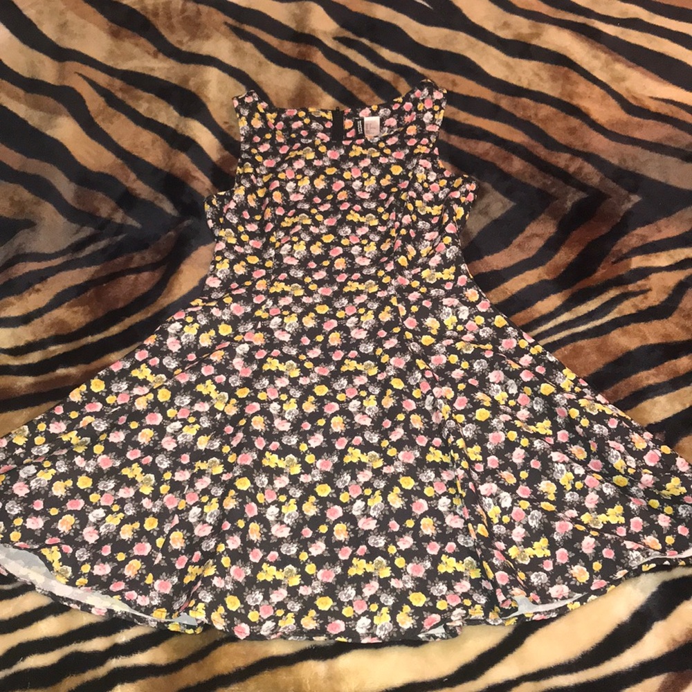Flowy floral dress.